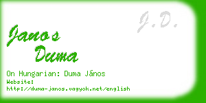janos duma business card