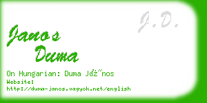 janos duma business card